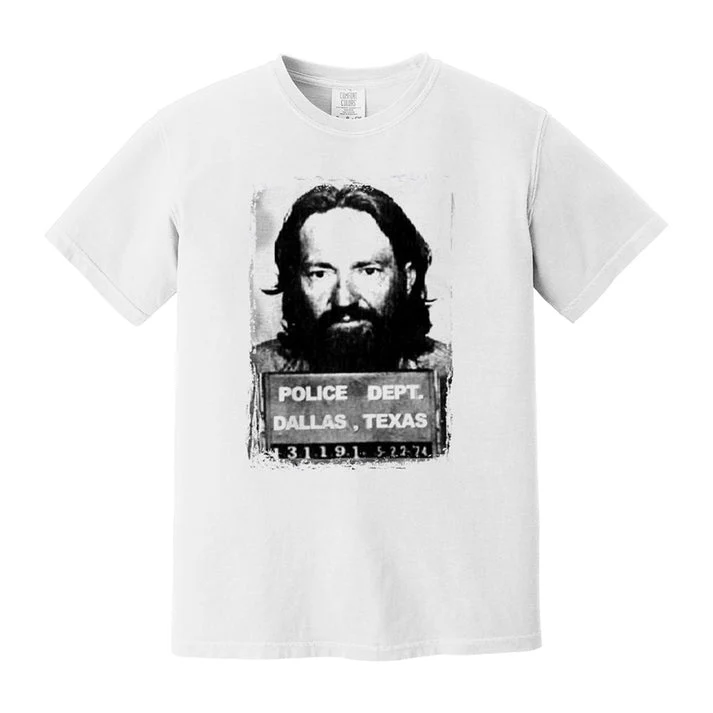 325-willie-nelson-mugshot-t-shirt-white-1.webp Willie Nelson Mugshot T-Shirt (White)